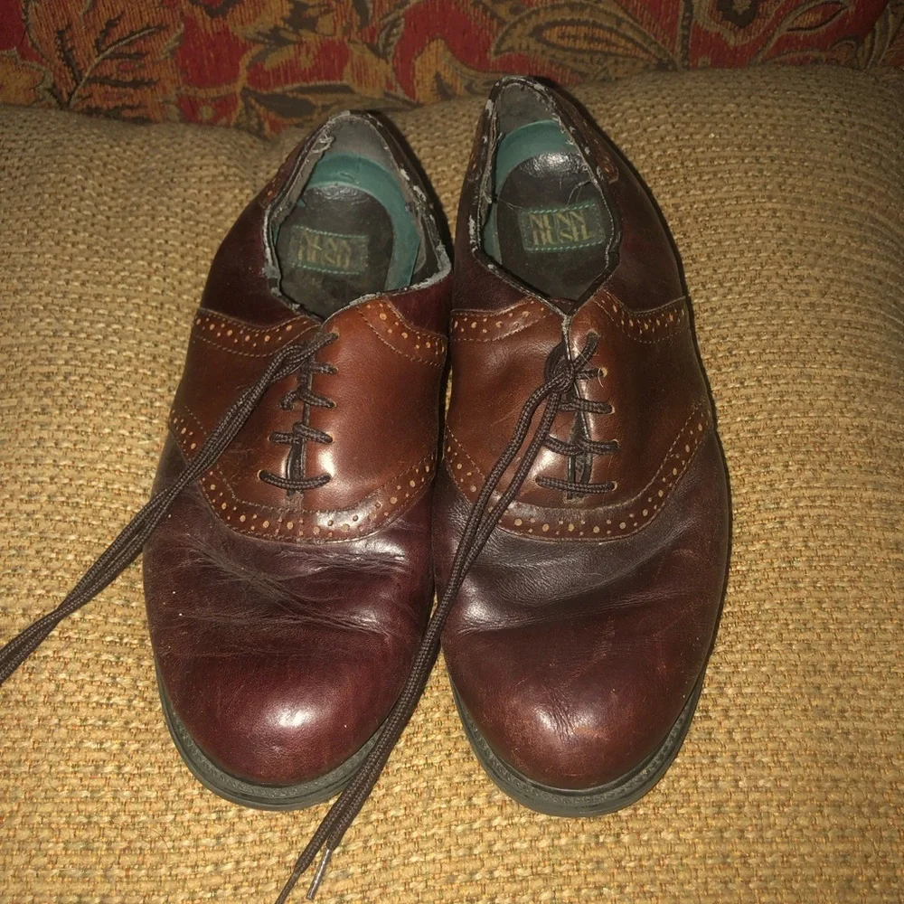 Men's Two-Tone Brown Leather Oxford Dress Shoes